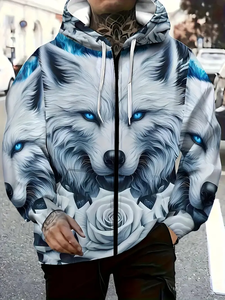 Sudaderas con cremallera con impresión 3D animal de alta calidad para hombres y unisex - Product Image 2