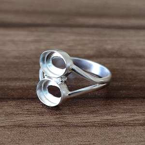 Bague fine en argent massif 925 véritable plaqué or 14k ovale 6x8mm avec monture semi-montée simple pour femme - Product Image 6