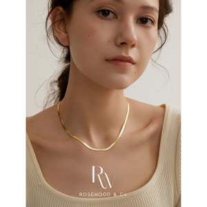 Collana a spina di pesce placcata oro 18K, 3mm, anti-ossidazione, impermeabile, con ciondolo a serpente e perline, gioiello raffinato, idea regalo - Product Image 6