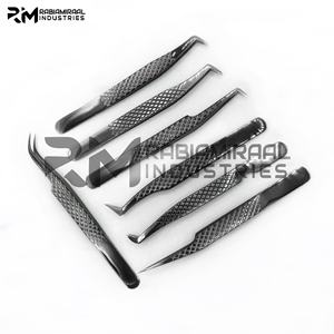 RMI ที่คีบขนตาผลิตภัณฑ์สุดพิเศษสีดำพลาสม่า/ ด้ามจับเพชรสแตนเลสชุดแหนบต่อขนตา - Product Image 3