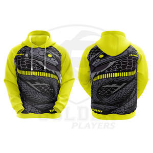 Vêtements décontractés Logo personnalisé Conception Noir/Jaune Sweats à capuche pour hommes Coton Polyester à manches longues Sublimation Hoodie - Product Image 4