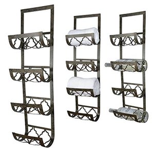 Casier à vin mural en fer noir pour 5 bouteilles Meubles de maison Vin Whisky Bière Support de stockage pour bar et hôtel - Product Image 5