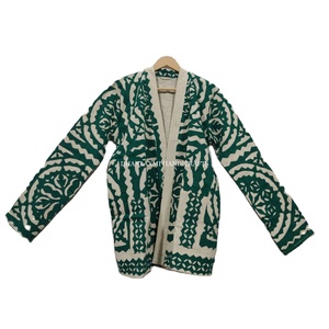 Veste d'hiver en coton pour femmes, Kantha, tissé à la main, coupe ethnique, fait à la main, travail, vente en gros, manteau court et Maxi, 2020 - Product Image 5