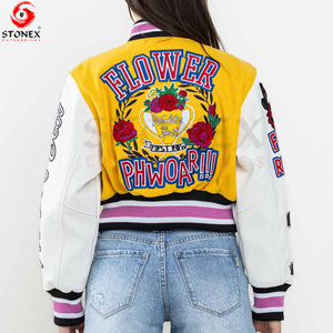 Chaqueta Varsity Corta para Mujer de Marca Privada, Chaqueta de Béisbol Universitaria Premium para Marcas de Ropa de Boutique y Tiendas Minoristas - Product Image 3