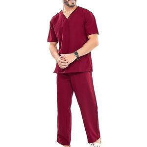 Uniformes Médicos Personalizados al por Mayor para Hombre, Uniformes de Enfermería de Manga Corta con Cuello en V y Pantalones Jogger - Product Image 1
