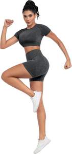 Ensemble de yoga orange pour femmes, soutien-gorge de sport élégant et sans couture avec leggings assortis, vêtements de sport pour le fitness, vêtements d'entraînement - Product Image 6