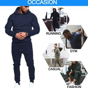 Top qualité hommes survêtements 2 pièces ensemble athlétique décontracté à capuche pantalons de survêtement personnalisé survêtement ensembles survêtements tenues d'hiver - Product Image 2