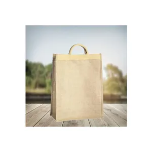 Jute Bag Printed Eco-Friendly Fancy Jute Bag Multipurpose Hand Bag With Zip & Handle For Sale