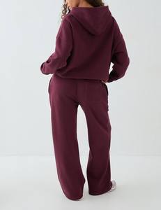 Sweat-shirt à capuche surdimensionné avec pantalon de survêtement pour femmes, ensemble en molleton de coton 2 pièces, logo personnalisé, OEM ODM, vente en gros - Product Image 5