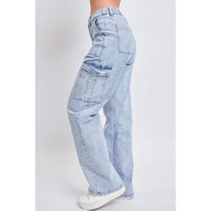 Jeans Cargo de Mezclilla Y2K de Lujo con Bordado Plateado Azul Hielo, 6 Bolsillos, Tela Suave y Elástica, Cintura Alta, Corte Relajado, Ecológicos - Product Image 4
