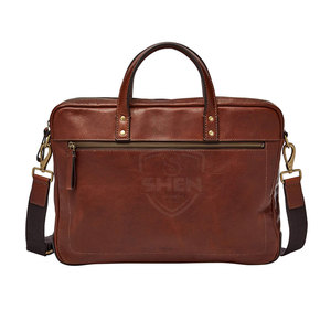 Sac d'ordinateur portable en cuir de conception unique et confortable Sac d'ordinateur portable en cuir léger et durable fabriqué au Pakistan - Product Image 1