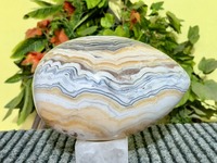 Haute qualité naturel zèbre Calcite cristal oeuf sculpté semi-précieux Reiki guérison pierre précieuse décor à la maison Feng Shui Aura sphère