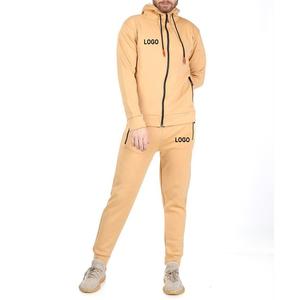 Custom Zip up Hoodie y pantalones de chándal Jogger Conjunto de dos piezas Dtg Print Applique Patch Sweat Suit Vintage Acid Wash Hombres Chándales - Product Image 1