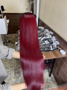 ขายส่ง100% เวอร์จินผม Hd วิกผมมนุษย์ลูกไม้ด้านหน้าเบอร์กันดีวิกผมสำหรับผู้หญิงสีดำสีตรง Ombre มนุษย์วิกผม - Product Image 5