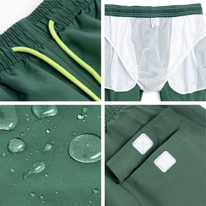 High Quality <b>Mens</b> Swim <b>Trunks</b> | Polyester & Cotton Vintage Beach Shorts Eco-Friendly Quick Dry Custom Logo Drawstring Closure - Product Image 4