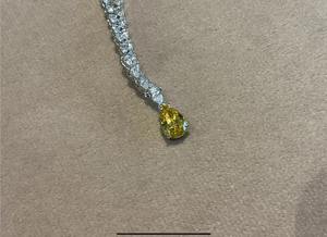 925 <b>Silver</b> Luxury Tennis Pear Cut <b>Necklace</b> Diamond Yellow Pear Fancy Moissanite Diamonds For Women - Product Image 3