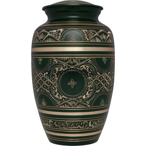 Urnas de Metal Vintage verde dorado de estilo americano para cenizas, último diseño, suministros funerarios de cremación, urnas memorables al por mayor - Product Image 1
