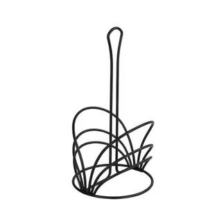 Porte-serviettes en papier en métal doré avec base ronde Distributeur de rouleaux de serviettes de comptoir pour cuisine et salle de bain - Product Image 4