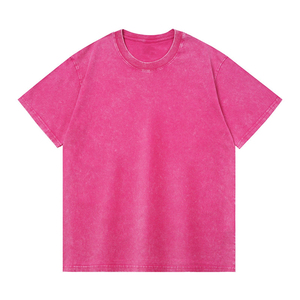 Logotipo personalizado de lujo Heavyweight 300 Gsm Acid Wash Street-Wear Fabricante Drop Shoulder Boxy Recortada Vintage Camiseta para hombres - Product Image 4