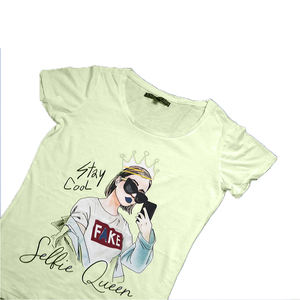 T-shirt pour femme de qualité supérieure, confortable, coupe classique, écologique, 100% coton, anti-boulochage, broderie personnalisable, décharge - Product Image 4