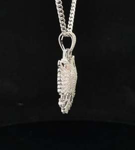 จี้เพชรมออิสซาไนท์และจี้นกอินทรีสีขาว14K ดีไซน์เป็นเอกลักษณ์ของผู้ชายสีทอง10K ประดับเพชรด้วยสร้อยคอฮิปฮอปสไตล์คิวบา - Product Image 3