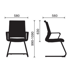Silla de Conferencia Ergonómica con Reposacabezas Ajustable (Espuma Negra/Tela PP/Aluminio/PU) - Product Image 2