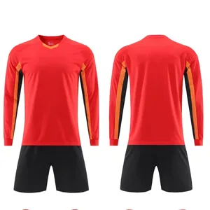 Uniformes de fútbol profesionales para hombres, ropa deportiva con cuello en V y bolsillo, incluye camisetas y pantalones cortos - Product Image 4