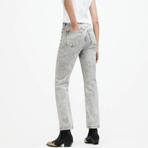 Venta al por mayor personalizado mujeres estiramiento pantalones de mezclilla de cintura alta de color sólido transpirable pantalones vaqueros de pierna ancha - Product Image 3