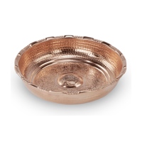 Bol de Hammam en Cuivre Gravé Fait Main Bizoya - Style Ottoman Traditionnel, Bassin de Bain Turc, Spa, Hôtel, Logo Personnalisé, 230g