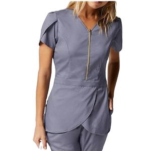 Uniformes suaves de enfermería personalizados para mujer, traje moderno de tulipán superior e inferior, uniformes médicos de poliéster, uniformes de enfermera, ropa de clínica Dental - Product Image 6