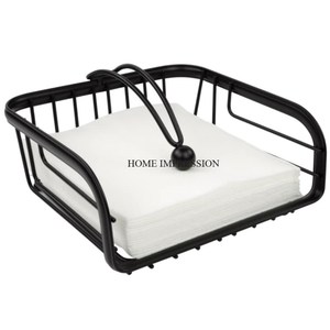 Table en bois de bambou porte-serviettes décoratif argent Ware métal et bois matériel fait à la main nouveauté chambre porte-papier de soie - Product Image 2