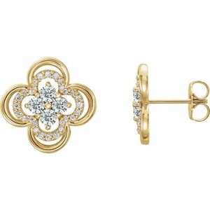 ต่างหูเพชรรูปโคลเวอร์ - Product Image 1