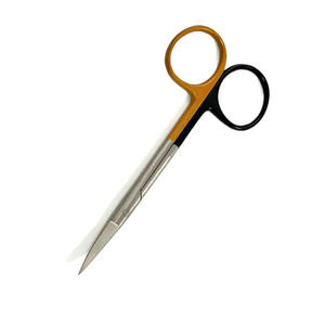 Tijeras de hoja afilada curvada quirúrgica, tijera de Enfermería Médica de acero alemán de color medio dorado y negro - Product Image 3
