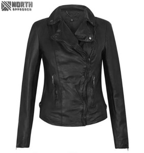 แจ็กเก็ตหนังแฟชั่นสำหรับผู้หญิงเสื้อแจ็คเก็ตหนังแกะสำหรับผู้หญิงแจ็คเก็ตหนังแฟชั่นสำหรับผู้หญิงกำหนดเองได้ - Product Image 1