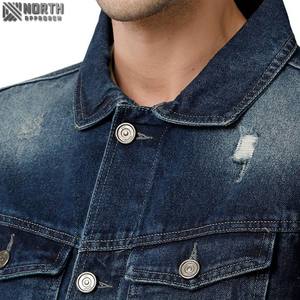 Chaqueta vaquera de alta calidad para hombre al por mayor, pantalones vaqueros informales con capucha, Chaqueta vaquera azul personalizada transpirable 2025 - Jeans para hombre - Product Image 2