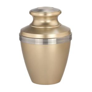 Urnas de cremación para adultos de latón de alta calidad con banda de grabado, urnas funerarias de Metal con acabado negro y dorado de peltre para cenizas humanas - Product Image 6