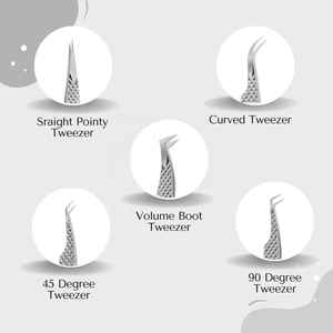 แหนบปลายขนตา90องศาทำจากสเตนเลสสตีลความแม่นยำทนทานต่อขนตาสีชมพู - Product Image 2