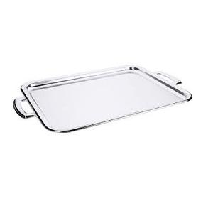 Plateau de service en métal de forme rectangulaire en acier inoxydable, plateau décoratif brillant poli pour servir des boissons et des collations - Product Image 6