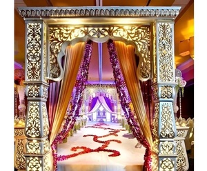 Porte d'accueil de mariage moderne et professionnelle et statue de Ganesha avec design d'entrée en fibre de verre - Product Image 6