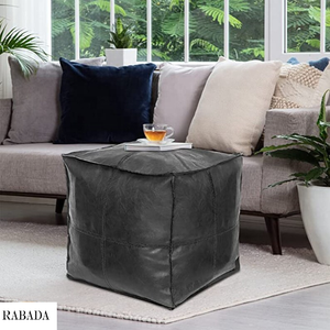 Vente en gros de canapés carrés en cuir et cheveux pouf carré fait à la main tabouret de bar chaises pouf chaises de salle à manger pour la décoration intérieure - Product Image 4