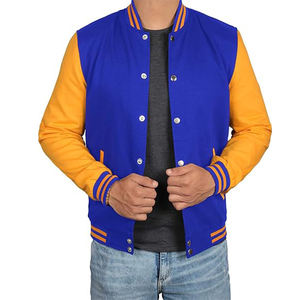 Manches en cuir personnalisées université jeunesse hommes Bomber lâche grande taille loisirs collège Baseballjacket pour hommes livraison DDP - Product Image 3