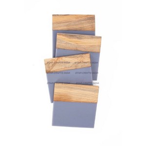 High Quality Nature Wood <b>Epoxy</b> Resin Unique Coaster Cup Drink Round Square Wooden Unique Coaster <b>Epoxy</b> Resin - Product Image 2