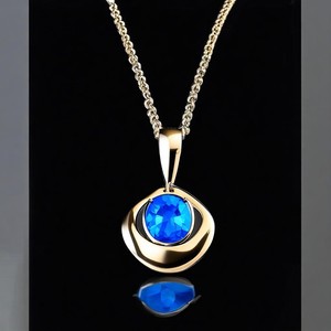 Sterling <b>Silver</b> Jewelry Necklace 925 <b>Silver</b> Photo Locket Necklace Pendant for Women Blue Topaz - Product Image 4