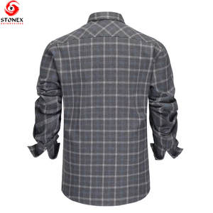 <b>Men's</b> <b>Flannel</b> Plaid <b>Shirts</b> Long Sleeve Custom Wholesale OEM Service <b>Men</b> <b>Flannel</b> Button Down <b>Shirt</b> Casual Cotton - Product Image 2