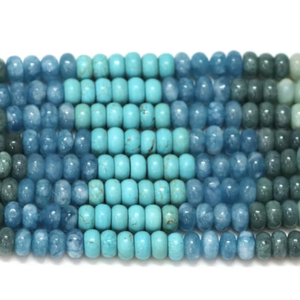 ลูกปัดควอตซ์สีน้ำเงินหลายสีทรงรอนเดล: อัญมณีเกรด AAA สำหรับงานฝีมือเครื่องประดับ (15 นิ้ว) - Product Image 2