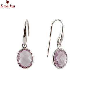 Vente en gros de boucles d'oreilles pendantes en argent sterling 925 plaqué or avec pierres précieuses et quartz fumé naturel pour filles - Product Image 5