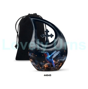 Venta caliente de alta calidad hermosa gota de lágrima colibrí cremación urna conmemorativa para cenizas humanas con bolsa de terciopelo gratis - Product Image 2