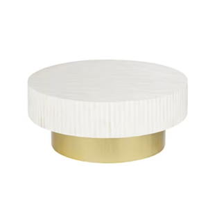 โต๊ะกาแฟทรงกลมประดับมุกสไตล์กลางศตวรรษสำหรับห้องนั่งเล่นโต๊ะในห้องนั่งเล่นทำด้วยมือโดยช่างฝีมือชาวเวียดนาม - Product Image 1