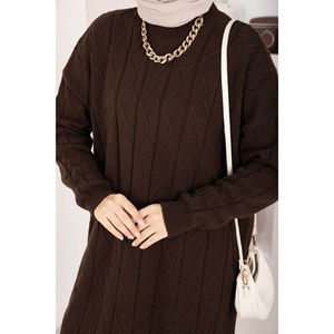 เสื้อคลุมไหมพรมลายบาคลาวาสีน้ำตาลลำลองสำหรับฤดูใบไม้ร่วง - Product Image 4