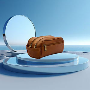 In Stock Portable Cosmetic <b>Bag</b> With Handle Soft Leather Multi-functional Luxury Cosmetic <b>Makeup</b> <b>Bag</b> for Daily Life - Product Image 6